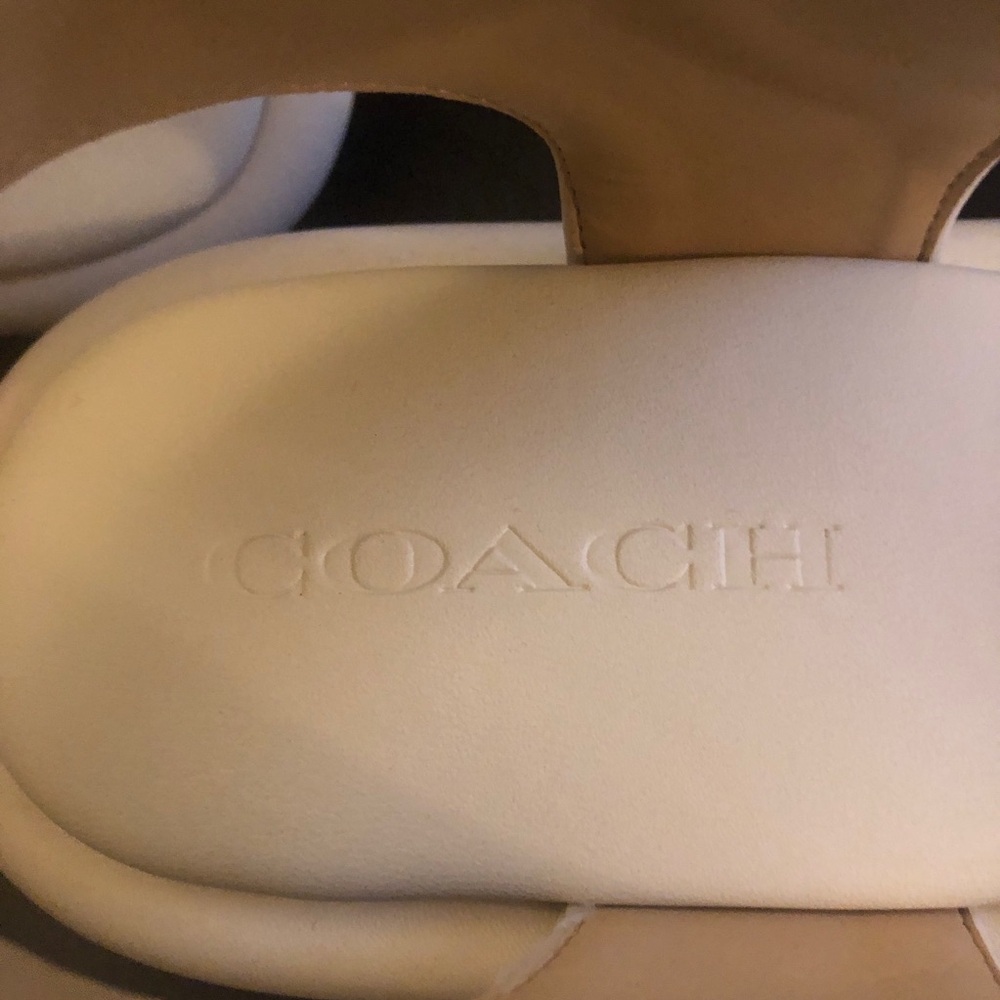 Coach Peyton Leather Sandals in Chalk Size 8.5 NWT - Picture 10 of 16